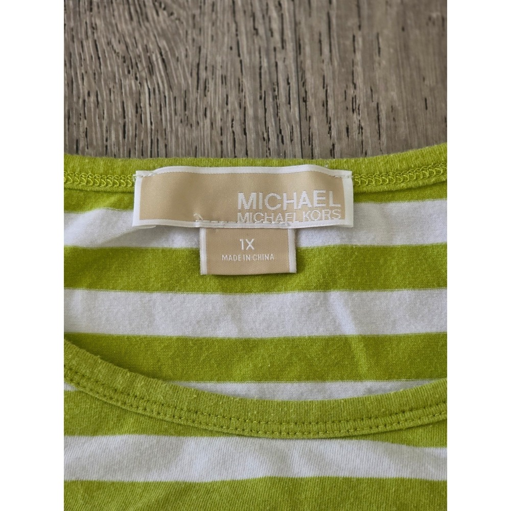 Michael Kors Striped Top Zipper Shoulder Size 1X - Picture 2 of 9